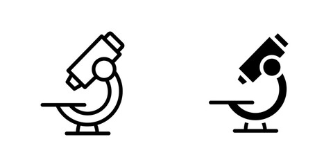 Microscope icon vector symbol collection on white background.