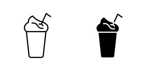 Milkshake icon vector symbol collection on white background.