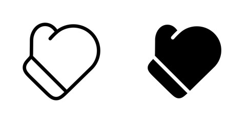 Oven mitt icon vector symbol collection on white background.