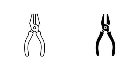 Pliers icon vector symbol collection on white background.