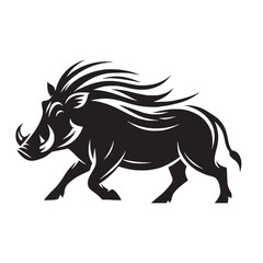 Unique warthog silhouette vector with smooth, bold lines for creative projects – warthog silhouette – warthog vector – warthog illustration – silhouette of warthog – warthog icon

