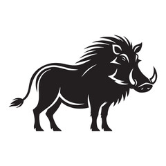 Sleek warthog silhouette vector designed for bold, modern logo creations – warthog silhouette – warthog vector – warthog illustration – silhouette of warthog – warthog icon

