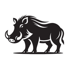 Strong, clean warthog silhouette vector ideal for logos and graphic design work – warthog silhouette – warthog vector – warthog illustration – silhouette of warthog – warthog icon

