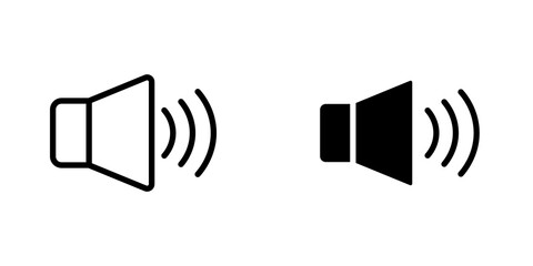 Speaker icon vector symbol collection on white background.