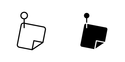 Sticky note icon vector symbol collection on white background.