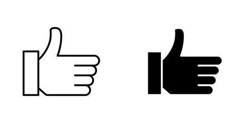thumbs up icon vector symbol collection on white background.