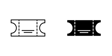Ticket stub icon vector symbol collection on white background.