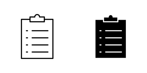 Todo list icon vector symbol collection on white background.