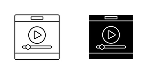 Video tutorial icon vector symbol collection on white background.