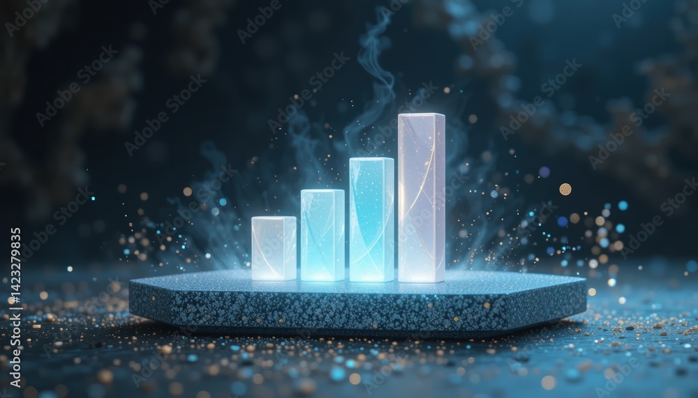 Poster data visualization growth metrics digital workspace infographic design modern business environment d