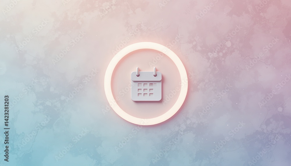 Poster digital calendar icon set for organizing events modern workspace graphic design clean environment di