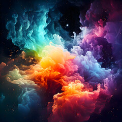 space cloud with pale Rainbow color