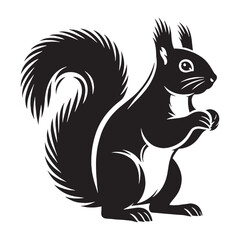 Simple squirrel silhouette vector for use in minimalistic branding designs – squirrel silhouette – squirrel vector – squirrel illustration – silhouette of squirrel – squirrel icon

