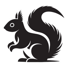 Artistic squirrel silhouette vector with dynamic lines for custom designs – squirrel silhouette – squirrel vector – squirrel illustration – silhouette of squirrel – squirrel icon

