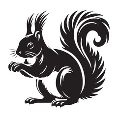 Precise squirrel silhouette vector with clear, crisp lines for high-quality designs – squirrel silhouette – squirrel vector – squirrel illustration – silhouette of squirrel – squirrel icon

