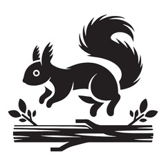 Smooth and refined squirrel silhouette in vector style for professional projects – squirrel silhouette – squirrel vector – squirrel illustration – silhouette of squirrel – squirrel icon

