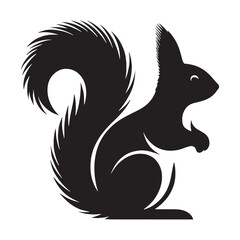 Bold squirrel silhouette vector with defined edges for custom logo use – squirrel silhouette – squirrel vector – squirrel illustration – silhouette of squirrel – squirrel icon

