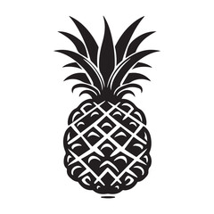 Obraz premium Pineapple minimalist black silhouette