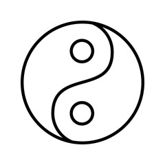 yin yang icon simple black line symbol