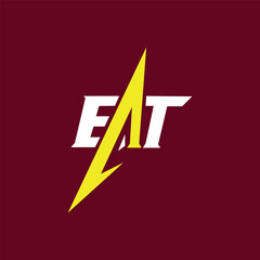EAT text logo simple and elegant