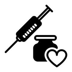 Syringe icon, glyph icon style