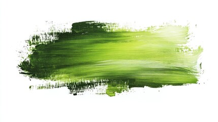 Abstract painted green brush stroke