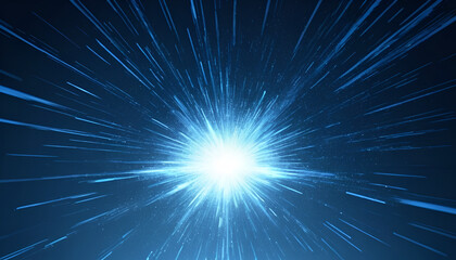 Explosive digital burst radiating outwards