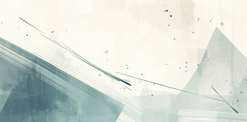 Abstract grunge background featuring neutral colors with shades of green and blue, creating calm and serene atmosphere. design includes geometric shapes and splatters, evoking sense of modern art