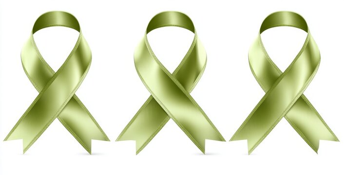 The symbol for Scoliosis, represented in a modern illustration, is a green ribbon concept image icon