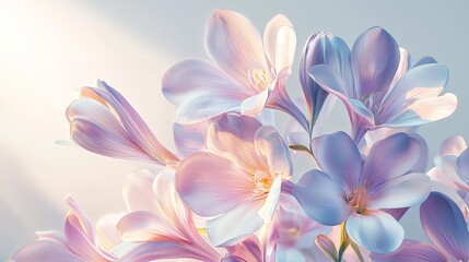 Fototapeta premium A Close-Up of a 3D Floral Wall Mural Capturing the Detailed Texture and Vibrant Colors of the Flowers