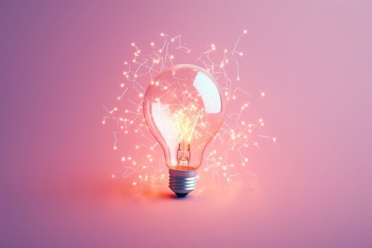 Light bulb lightbulb illuminated electricity. - Powered by Adobe