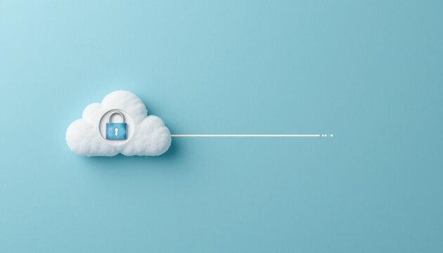 Securing data in the cloud a visual guide to cloud security measures digital environment informative illustration tech focus