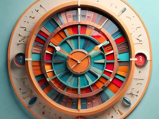 Precision and Play: The Fusion of Astronomy and Competition in Prague's Dart-Inspired Clocks,Ai generated 