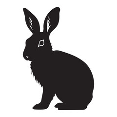 Obraz premium Rabbit minimal black silhouette