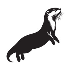Simple otter silhouette vector with clean lines for modern logo designs – otter silhouette – otter vector – otter illustration – silhouette of otter – otter icon

