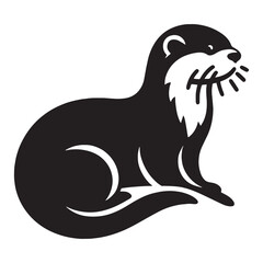 Versatile otter silhouette vector perfect for eco-friendly branding and logos – otter silhouette – otter vector – otter illustration – silhouette of otter – otter icon

