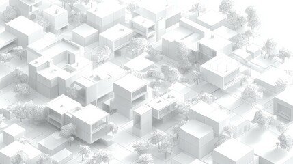 Low Poly Modern Cityscape Stunning 3D Rendering