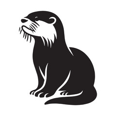 Elegant otter silhouette vector designed for professional and versatile branding – otter silhouette – otter vector – otter illustration – silhouette of otter – otter icon


