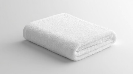 Folded white bath towel