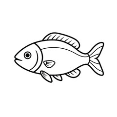 Fish, seafood, sketch. Vintage retro print, seafood salmon fish sketch, sea life, ink pencil style drawing engrave old school sketch, hand drawn. Sketch artwork salmon fish. Vector Illustration