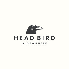 Obraz premium Head bird logo vector icon illustration style