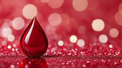 The background for World Blood Donor Day depicts a tranquil atmosphere with a shining red cross symbol encircled by a gentle, restorative light on a global blood donation awareness background, shown