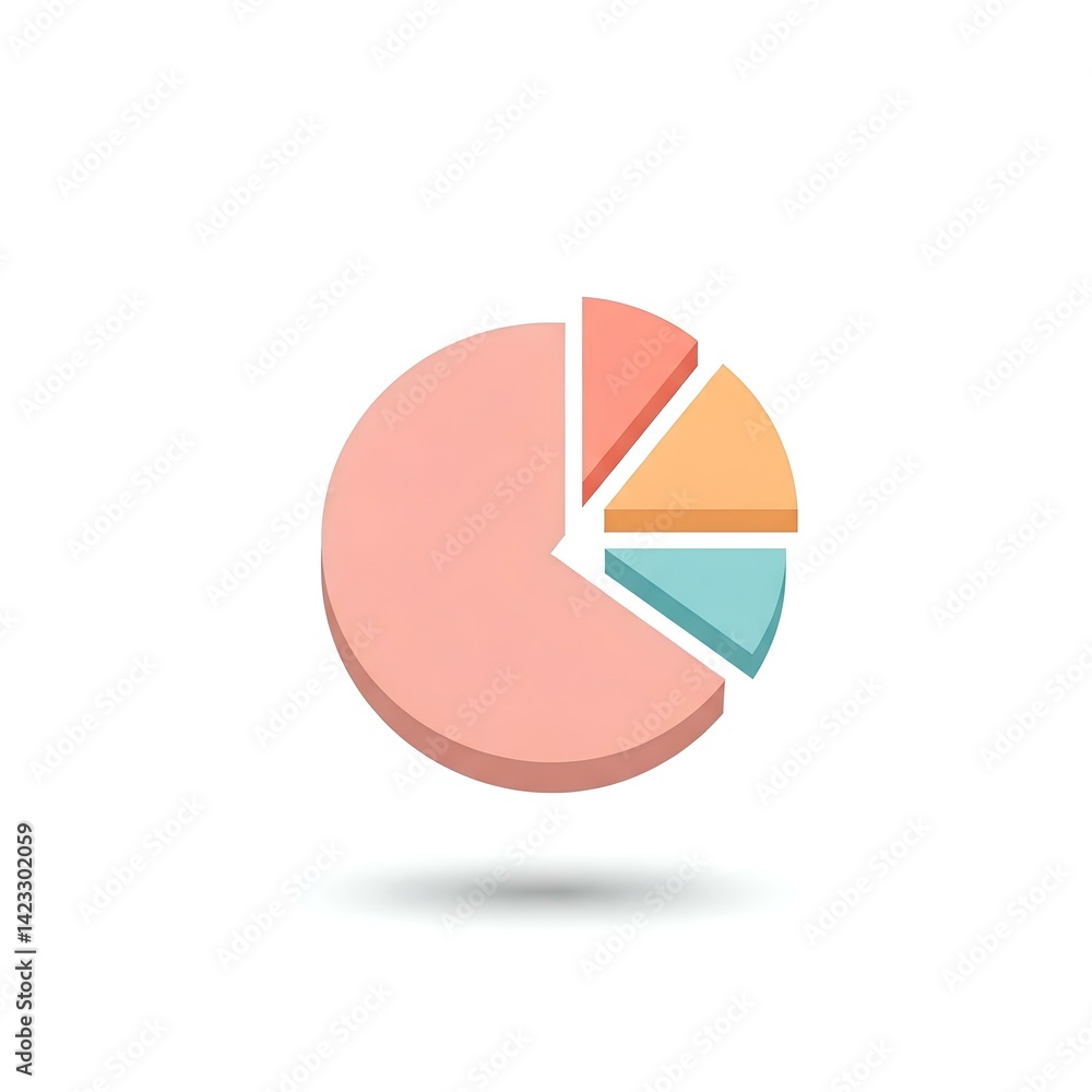 Poster pastel pink pie chart data visualization for business reports and presentations