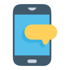 mobile phone with message bubble