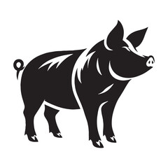 Efficient pig vector with soft silhouette flow and sharp points – pig silhouette – pig vector – pig illustration – silhouette of pig – pig icon


