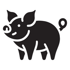 Neutral design pig icon in clean silhouette vector shape – pig silhouette – pig vector – pig illustration – silhouette of pig – pig icon

