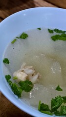 Fresh Clear Soup with Herb Garnish
