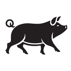 Isolated pig silhouette vector crafted for multipurpose design formats – pig silhouette – pig vector – pig illustration – silhouette of pig – pig icon

