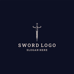Sword logo vector icon illustration style