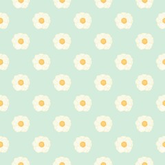 Vintage Strawberry Seamless Floral Pattern Green background